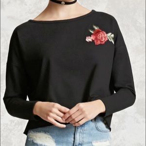 Rose embroidered top